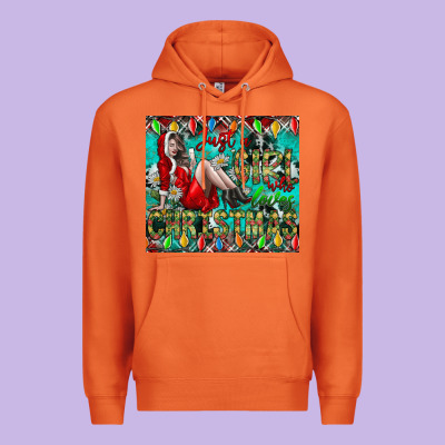 Just A Girl Who Loves Christmas Premium Hoodie Designed By Cowhidedigitalart