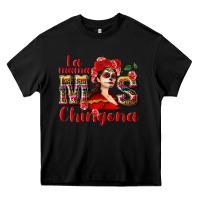 Black La mama mos Chingona Heavy Core Tee - NancyCooperArtShop