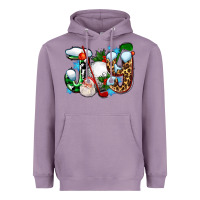 Joy With Golf And Santas Heavyweight Hoodie | Teevron