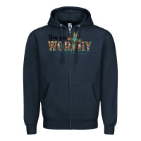 Navy you are worthy cross Zipper Hoodie - BarkalooDesign