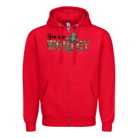 Red you are worthy cross Zipper Hoodie - BarkalooDesign