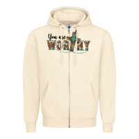 Sandshell you are worthy cross Zipper Hoodie - BarkalooDesign