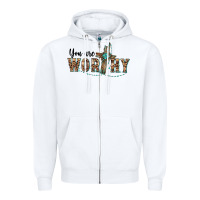 You Are Worthy Cross Zipper Hoodie | Teevron