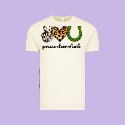 Peace Love Luck Vintage Tee Designed By Jasminsmagicworld