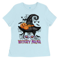 Baby Blue witchy mama messy bun Ladies Tee - CowGirlArtShop