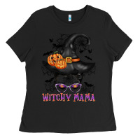Black witchy mama messy bun Ladies Tee - CowGirlArtShop