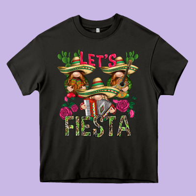 Let's Fiesta With Gnomes Heavy Core Tee Designed By Nancycooperartshop