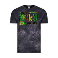Cloud Black St. Patrick's One lucky Teacher Vintage Tee - OliviaCreatesArt