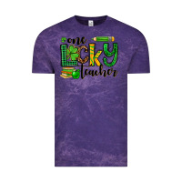 Cloud Purple St. Patrick's One lucky Teacher Vintage Tee - OliviaCreatesArt
