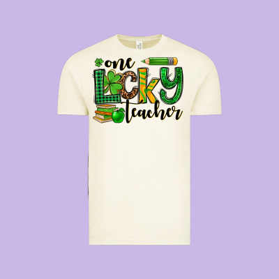 St. Patrick's One Lucky Teacher Vintage Tee Designed By Oliviacreatesart