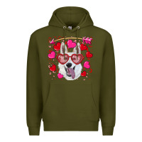 Army Green valentine's day  white shepherd Premium Hoodie - RanaPortraitStore