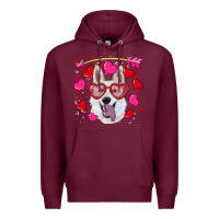 Burgundy valentine's day  white shepherd Premium Hoodie - RanaPortraitStore
