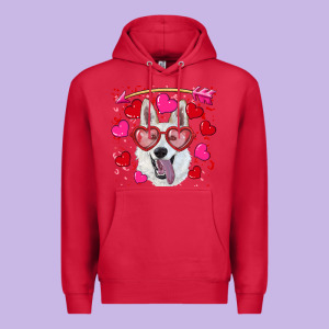 Valentine's Day  White Shepherd Premium Hoodie Designed By Ranaportraitstore