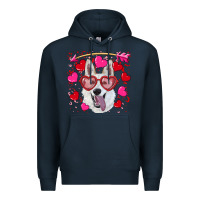 Navy valentine's day  white shepherd Premium Hoodie - RanaPortraitStore