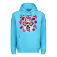 Ocean Blue valentine's day  white shepherd Premium Hoodie - RanaPortraitStore