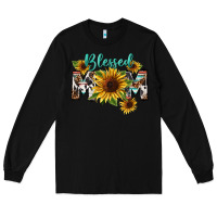 Black Blessed mom Mother's Day Long Sleeve Tee - FaDigitalArtStudio