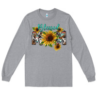 Heather Grey Blessed mom Mother's Day Long Sleeve Tee - FaDigitalArtStudio