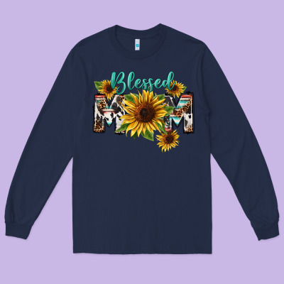 Blessed Mom Mother's Day Long Sleeve Tee Designed By Fadigitalartstudio