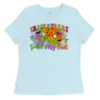 Baby Blue trick or treat smell my feet Ladies Tee - CowGirlArtShop