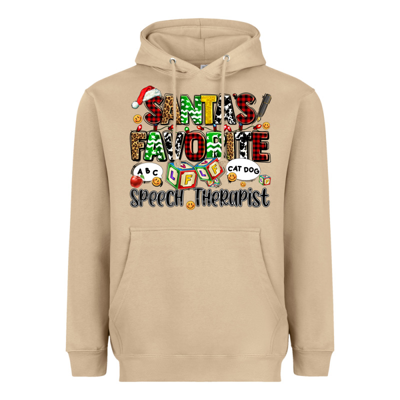 Santas Favorite Speech Therapist Heavyweight Hoodie by AdoDesignShop | Teevron