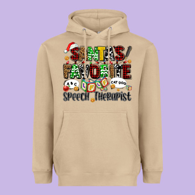 Santas Favorite Speech Therapist Heavyweight Hoodie Designed By Adodesignshop