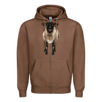 Chestnut suffolk ewe front Zipper Hoodie - BarkalooDesign
