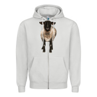 Dove Grey suffolk ewe front Zipper Hoodie - BarkalooDesign