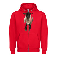 Red suffolk ewe front Zipper Hoodie - BarkalooDesign