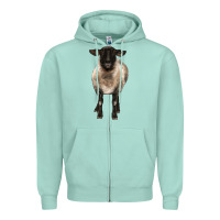 Seafoam suffolk ewe front Zipper Hoodie - BarkalooDesign