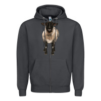 Smoke suffolk ewe front Zipper Hoodie - BarkalooDesign