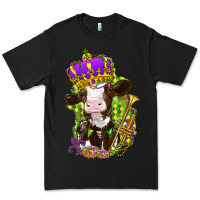 Black Mardi Gras Cow Premium Tee - HowdyJamesFarm