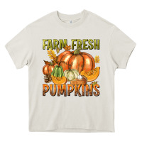 Cream Farm Fresh Pumpkins Heavy Core Tee - texasbilliewilder