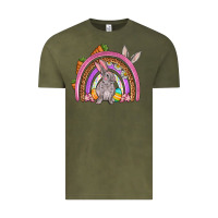 Vintage Olive Easter rainbow Vintage Tee - OliviaCreatesArt