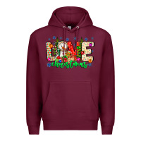 Burgundy love Christmas Premium Hoodie - CowhideDigitalArt