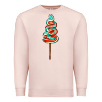 Pale Pink bluered lollipop Premium Sweatshirt - AdoDesignShop