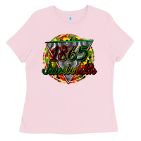 Bubblegum Pink 1865 juneteenth Ladies Tee - CowGirlArtShop