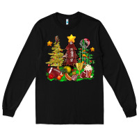 Black christmas with american football trees bbs Long Sleeve Tee - BundleAndBundleShop
