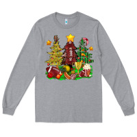 Heather Grey christmas with american football trees bbs Long Sleeve Tee - BundleAndBundleShop