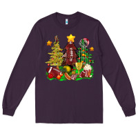Plum christmas with american football trees bbs Long Sleeve Tee - BundleAndBundleShop