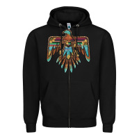 Black thunderbird with sunflowers Zipper Hoodie - BarkalooDesign