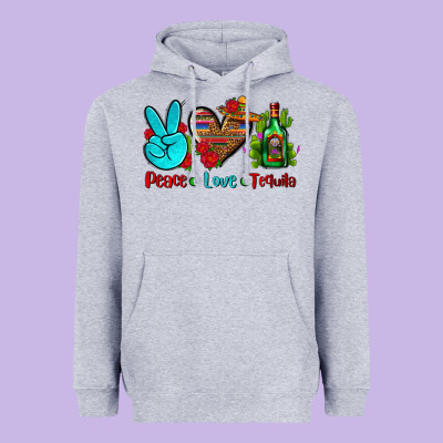 Peace Love Tequila Heavyweight Hoodie Designed By Adodesignshop