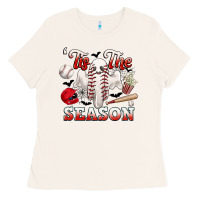 Bone tis the season baseball halloween Ladies Tee - CowGirlArtShop