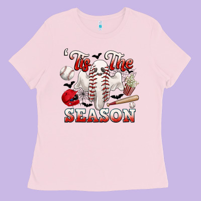 Tis The Season Baseball Halloween Ladies Tee Designed By Cowgirlartshop