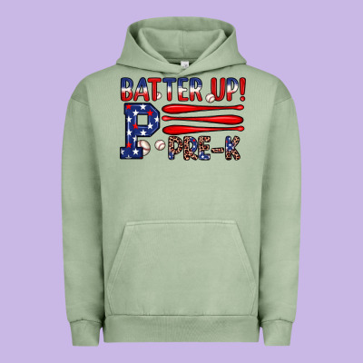 Batter Up Pre K Urban Hoodie Designed By Jahusdesignshop
