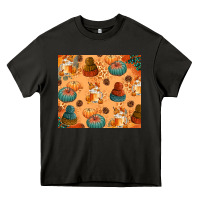 Asphalt Fall Pumpkins Autumn Coffee Heavy Core Tee - texasbilliewilder