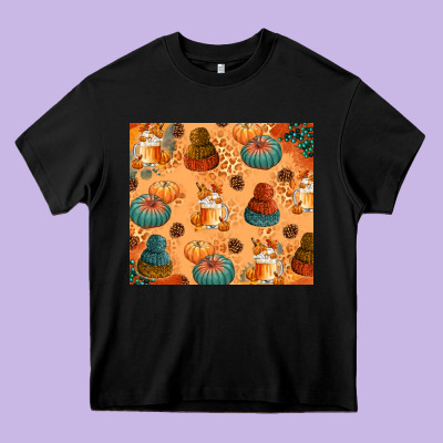Fall Pumpkins Autumn Coffee Heavy Core Tee Designed By Texasbilliewilder