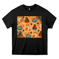Black Fall Pumpkins Autumn Coffee Heavy Core Tee - texasbilliewilder