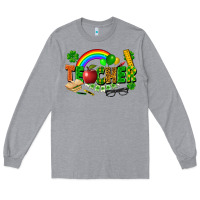 Heather Grey teacher st patrick Long Sleeve Tee - FaDigitalArtStudio
