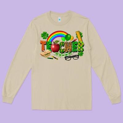 Teacher St Patrick Long Sleeve Tee Designed By Fadigitalartstudio