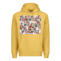 Antique Gold hot cocoa christmas cheer pattern Premium Hoodie - CowhideDigitalArt